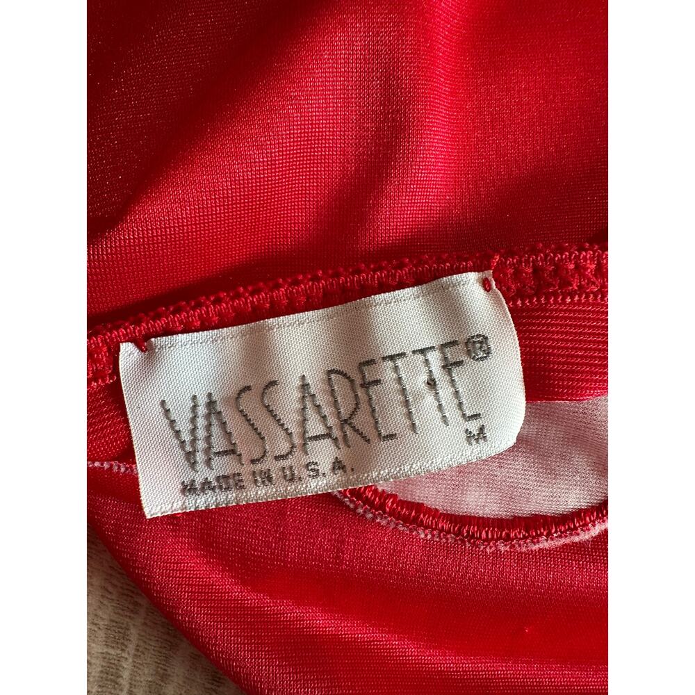 Vintage Deadstock Vassarette Nightie Mini Dress Slip Red M - Picture 7 of 12